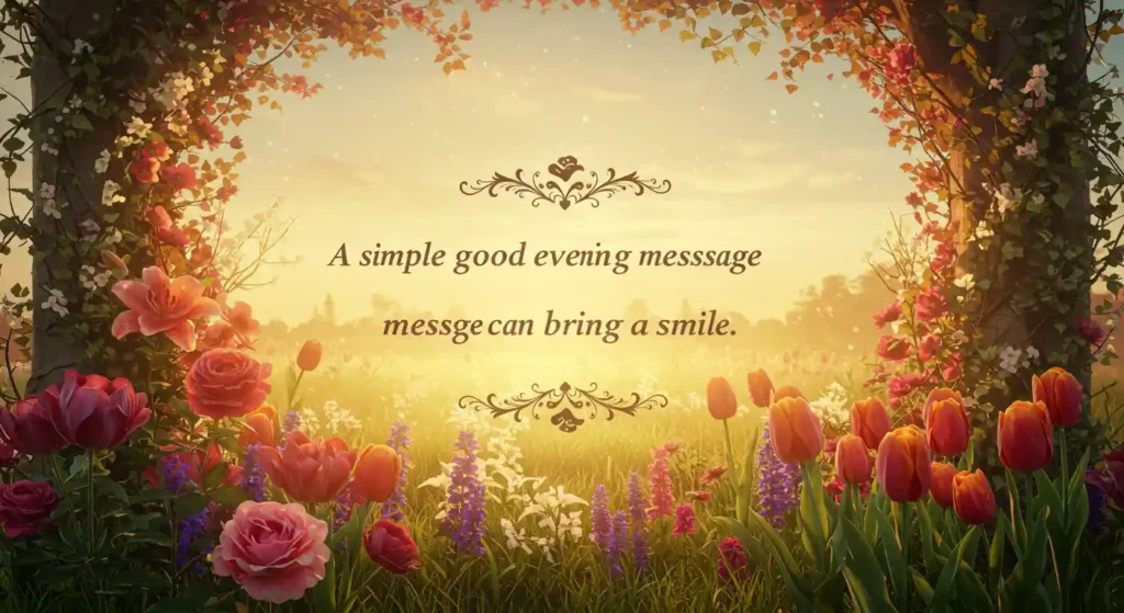 A heartfelt good evening message to share positivity and well wishes.