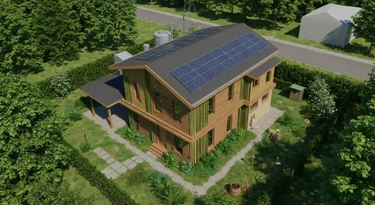 Eco-friendly home with sustainable design and energy-efficient features.